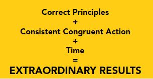 Correct principles + consistent action + time = extraordinary results